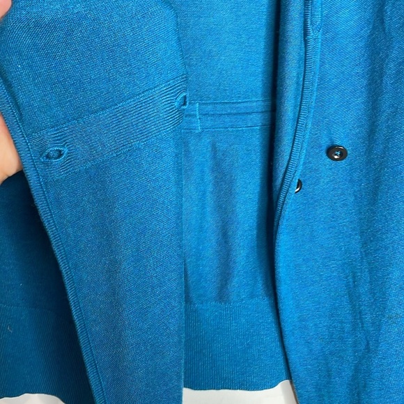 Lululemon | Sun Savasana Wrap Cashmere Blend Sweater Heathered Teal Size 4 - Picture 4 of 7